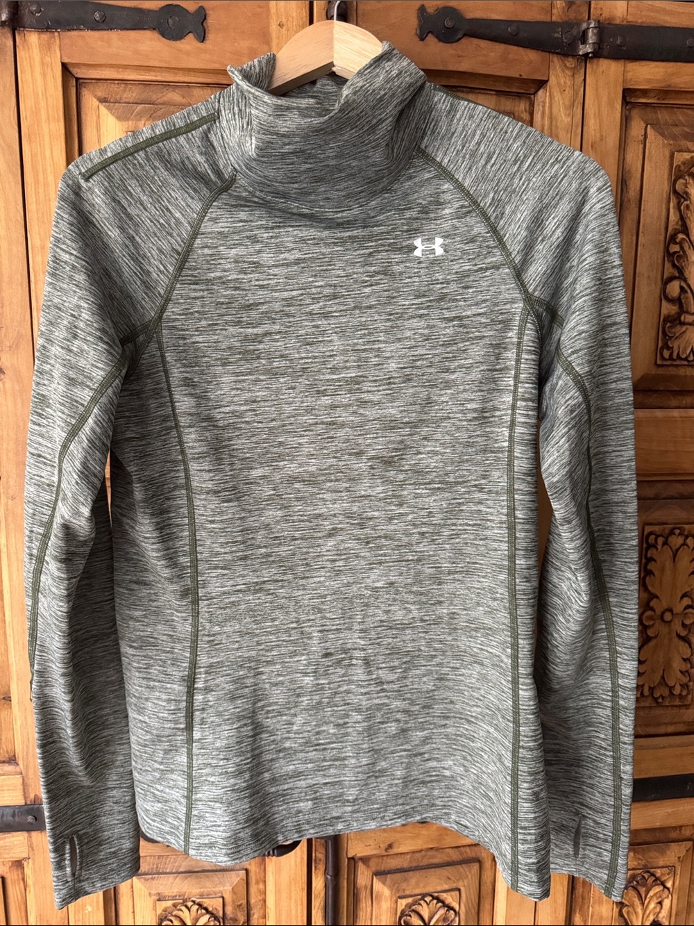 Under Armour Women's Heather Green Cowl Funnel Neck Top